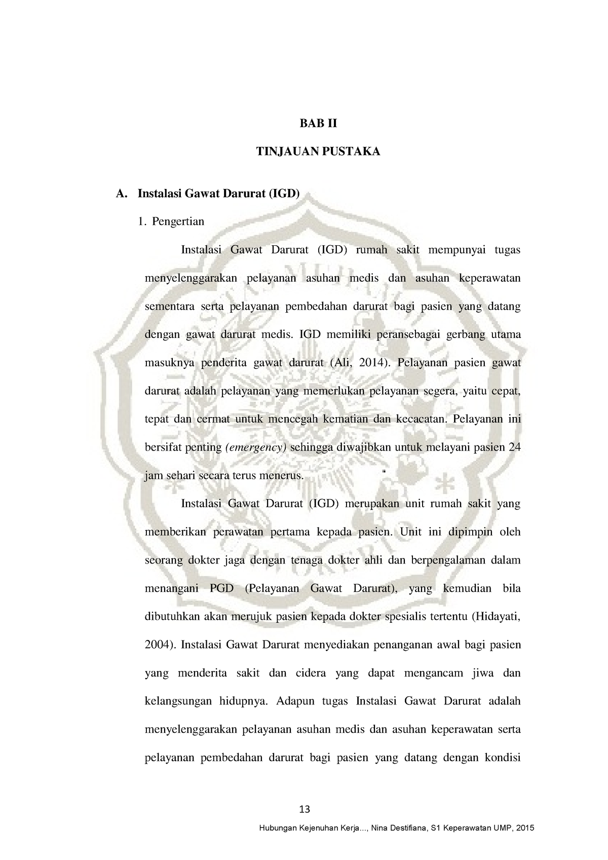 Nina Destifiana BAB II - Keperawatan - BAB II TINJAUAN PUSTAKA A ...