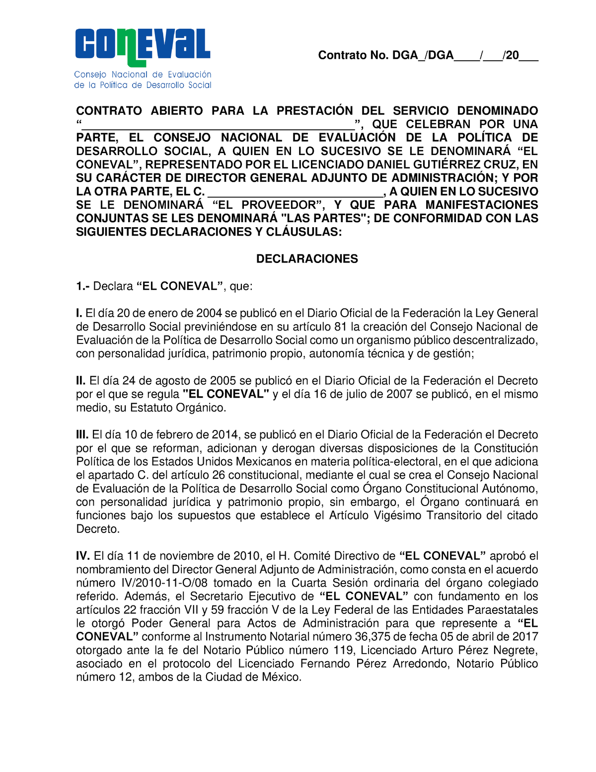 Contrato Bienes Y Servicios Persona Fisica - CONTRATO ABIERTO PARA LA ...