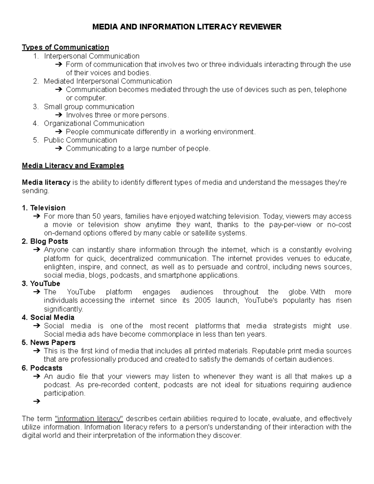 MIL - hahahahahhahahahah - MEDIA AND INFORMATION LITERACY REVIEWER ...