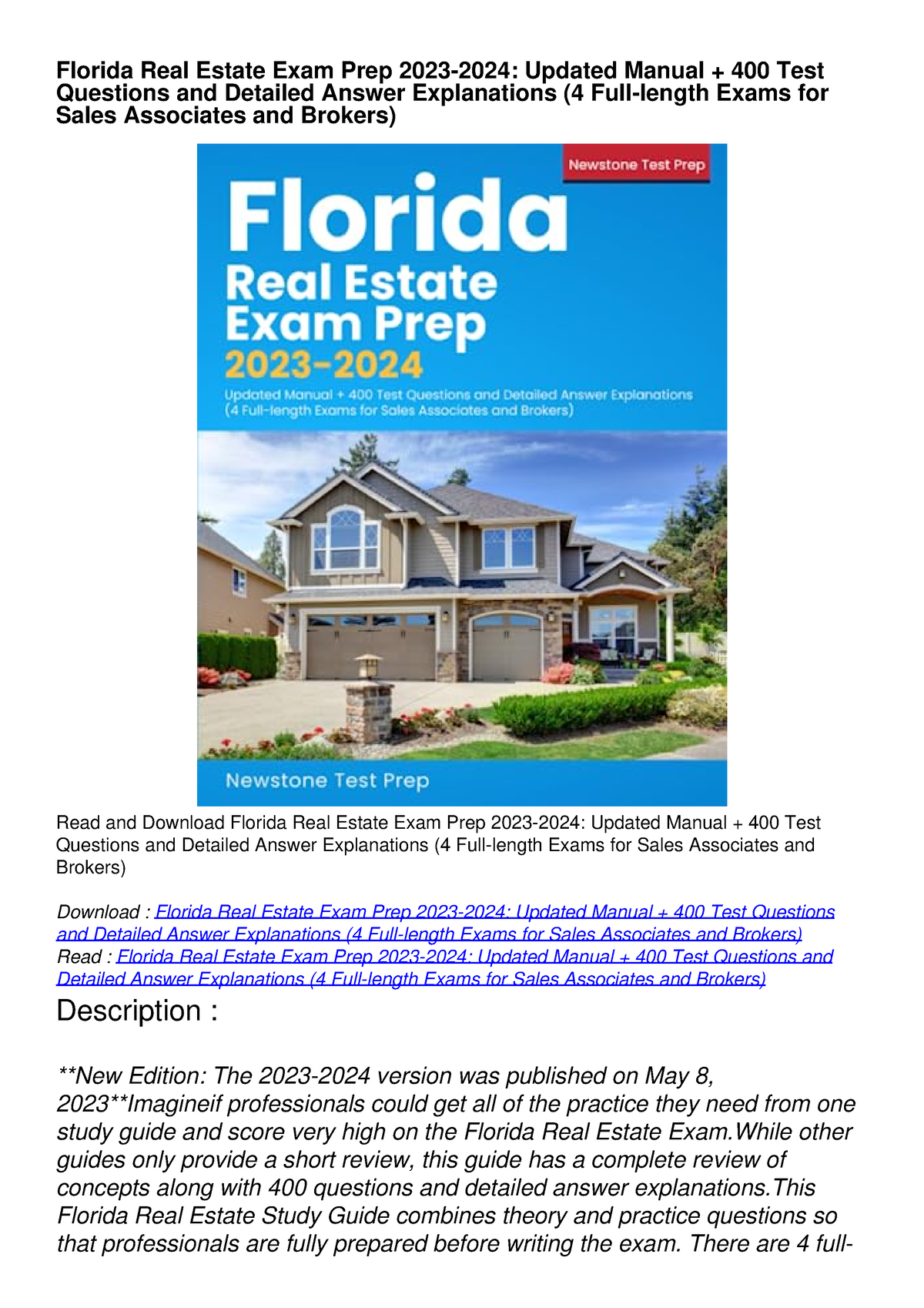 Florida Real Estate Exam Prep Pdf at Todd Behler blog