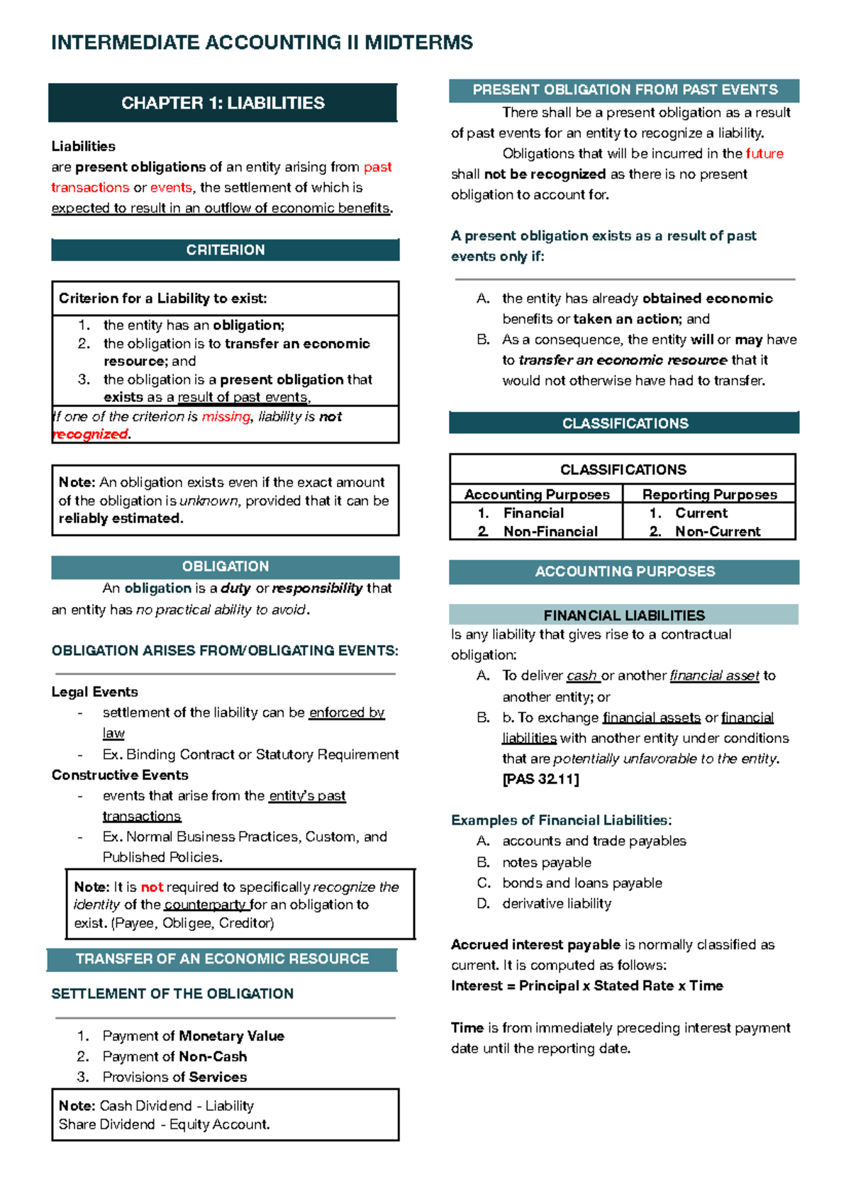 Intermediate Accounting II - C1 - INTERMEDIATE ACCOUNTING II MIDTERMS ...