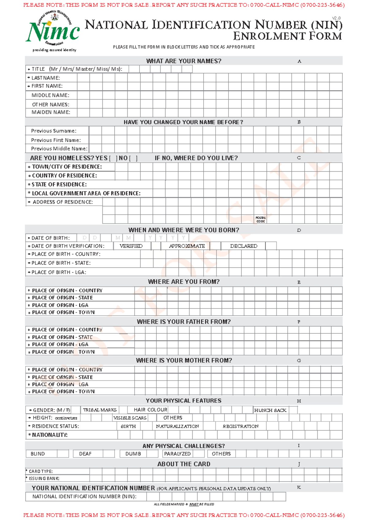Enrolment form v2 - Computer science - *PLACE OF ORIGIN - TOWN * PLACE ...