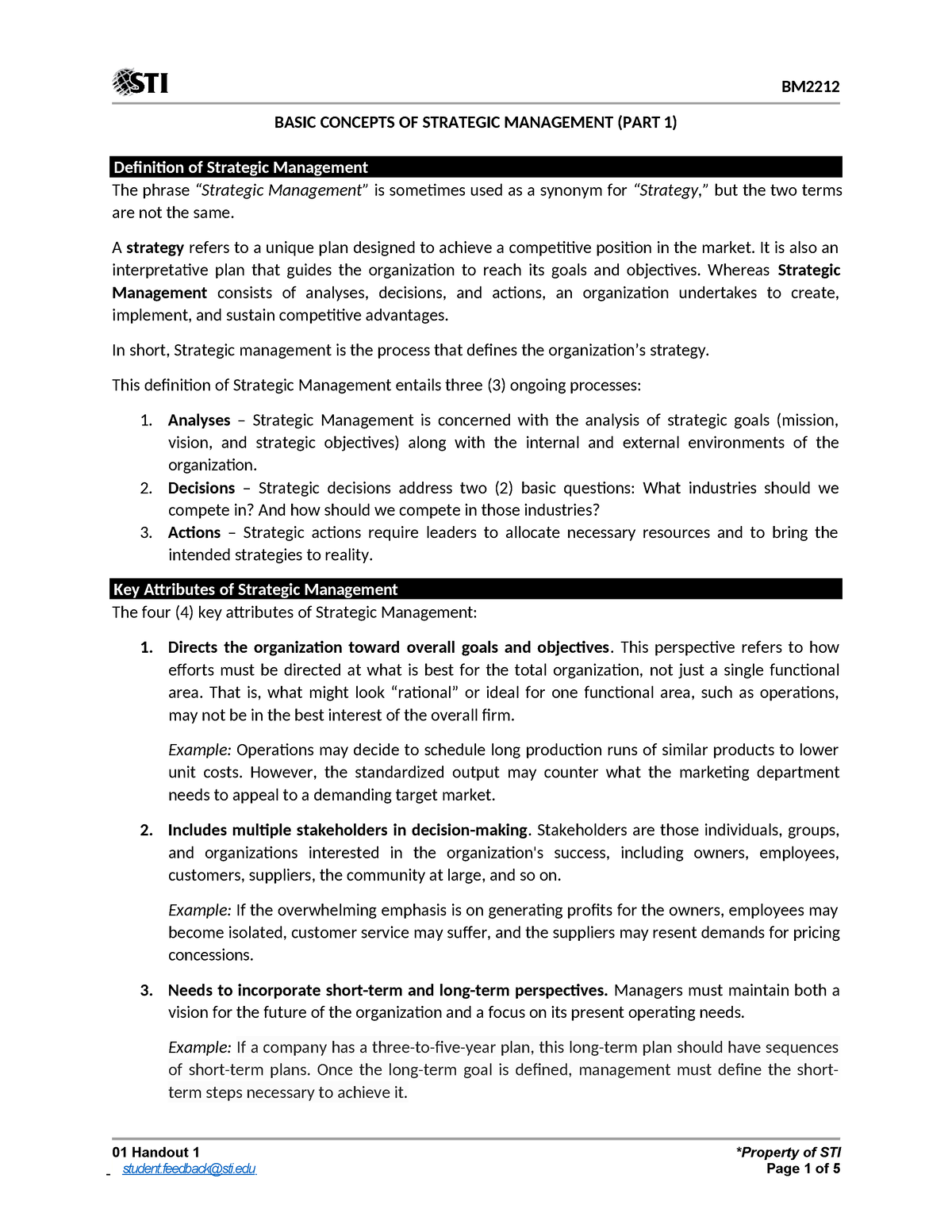 01 Handout 1(2) - 01 Handout 1 *Property Of STI BASIC CONCEPTS OF ...