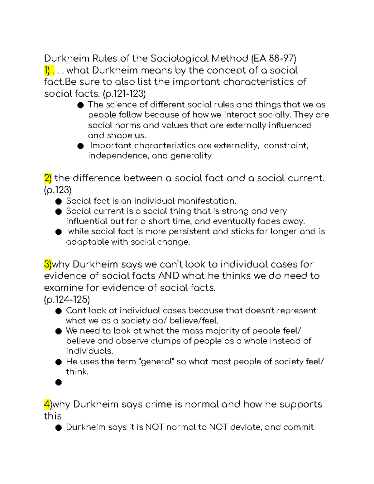 Guided Notes 1. Soc - Durkheim Rules of the Sociological Method (EA 88 ...