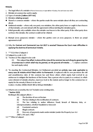 Contract exam notes - A contract: is an agreement between 2 or more ...