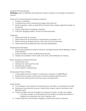 Chapter 4 Designing Lessons Rules - Important Key Terms and Vocabulary ...