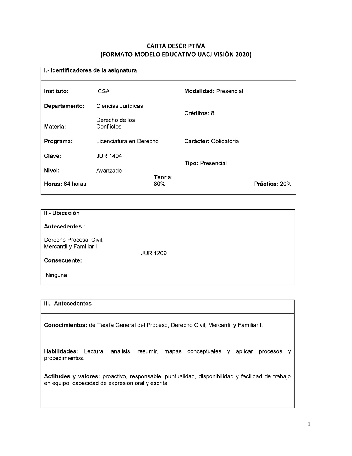 Carta Descriptiva ( Formato Modelo Educativo UACJ Visión 2020) - CARTA  DESCRIPTIVA (FORMATO MODELO - Studocu