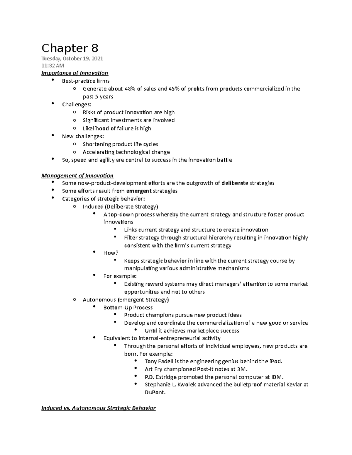 Chapter 8 - Lecture notes 7 - Chapter 8 Tuesday, October 19, 2021 11:32 ...