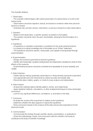 Scientific Method Notes - Studocu