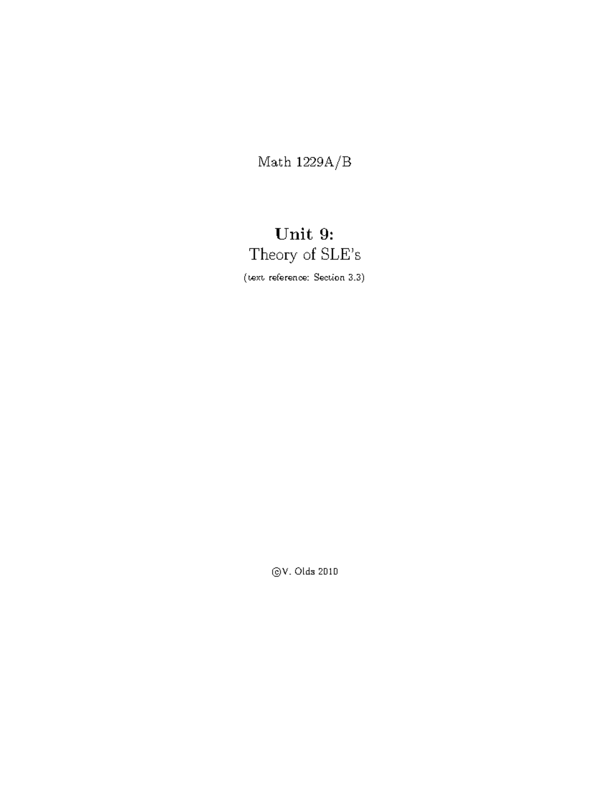MATH1229 - Lecture Notes - Unit 9 - 2019 - Math 1229A/B Unit 9: Theory ...