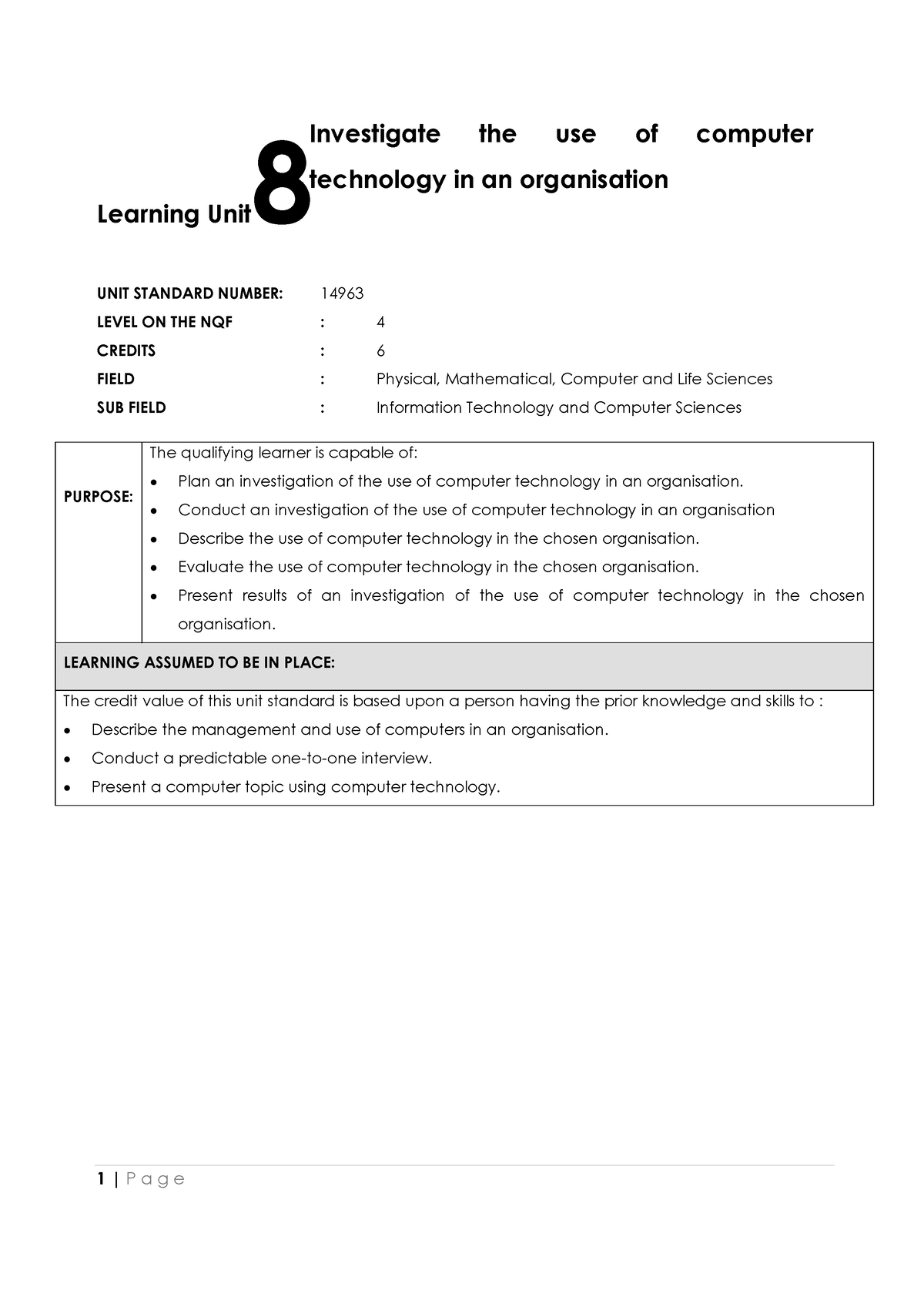 assignment of computer technology