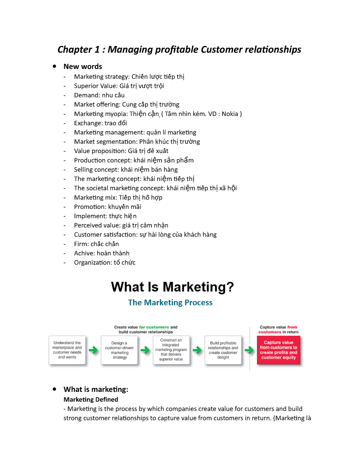 Chapter 1 Mkt101 - Chapter 1 : Managing Profitable Customer ...