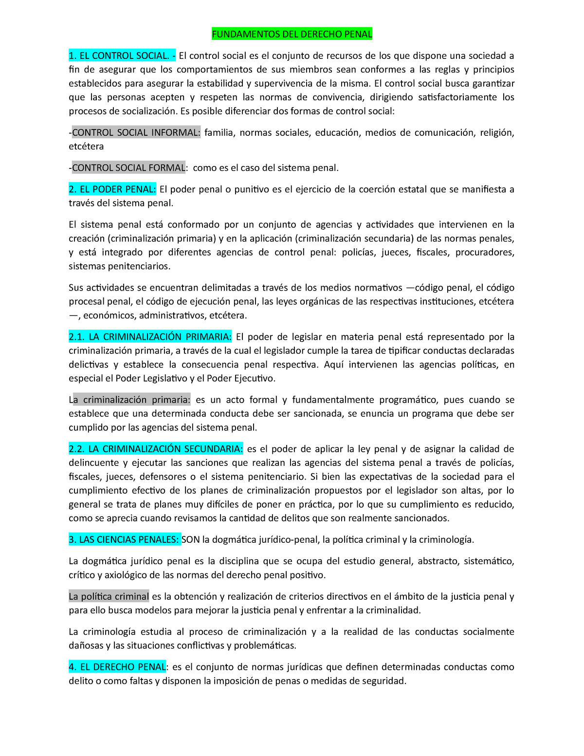 Fundamentos DEL Derecho Penal- Parcial - FUNDAMENTOS DEL DERECHO PENAL ...