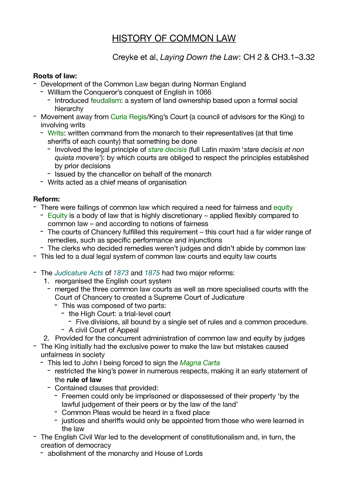 history-of-common-law-notes-history-of-common-law-creyke-et-al