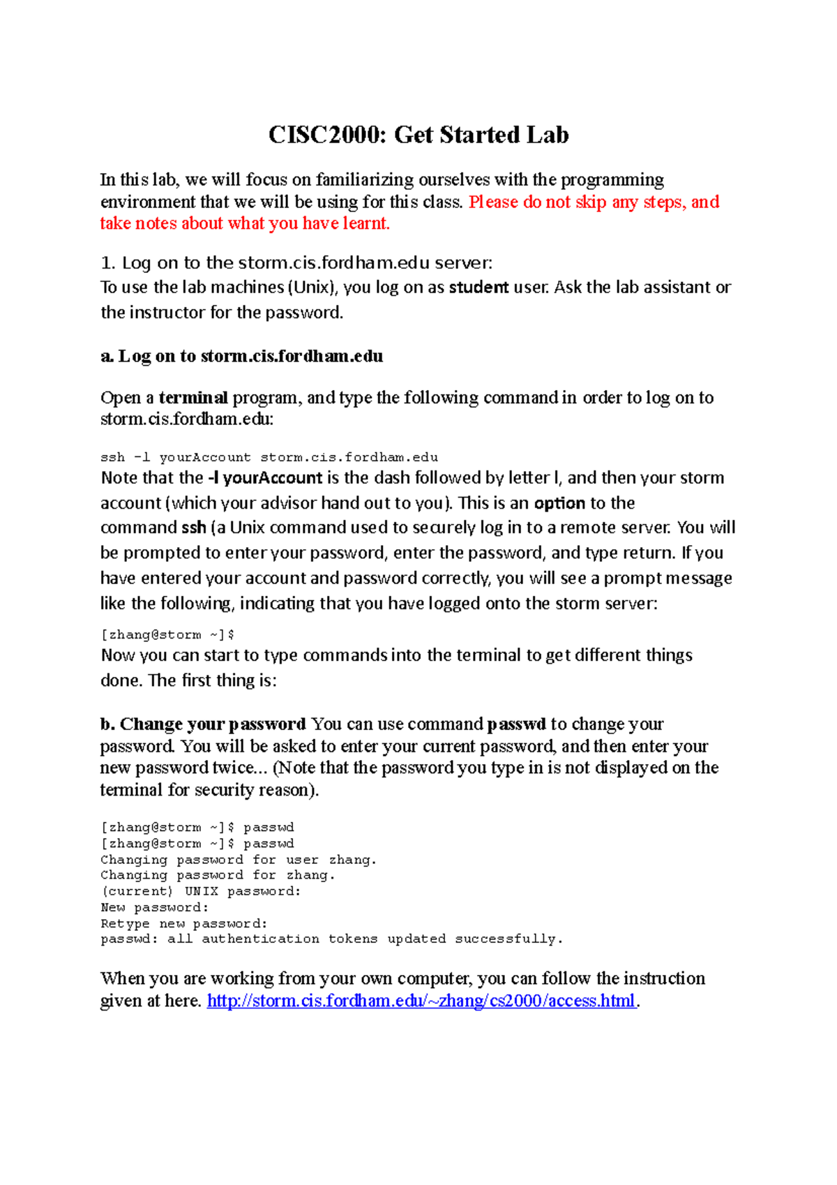 ISC1600 Computer Science I Lab 10 - CISC2000: Get Started Lab In this ...