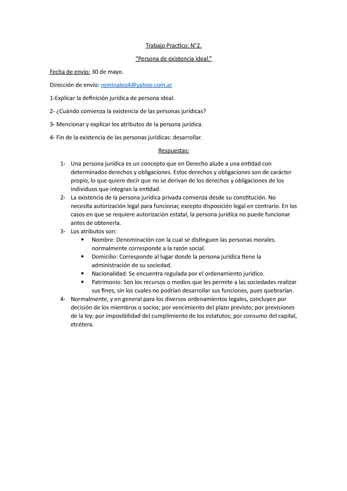 Trabajo Practico N°2 Derecho Trabajo Practico N°2 “persona De