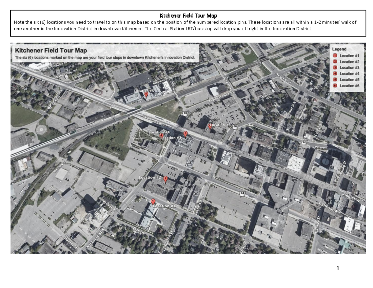 GG102 Kitchener Field Tour Map - GG102 - 1 Kitchener Field Tour Map ...