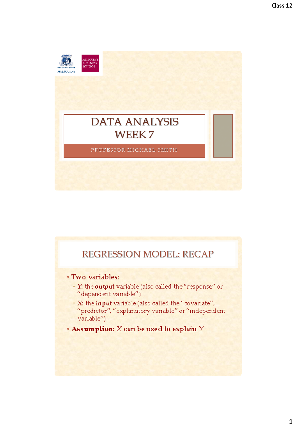 DA Week 7 - tbc - P R O F E S S O R M I C H A E L S M I T H DATA ...