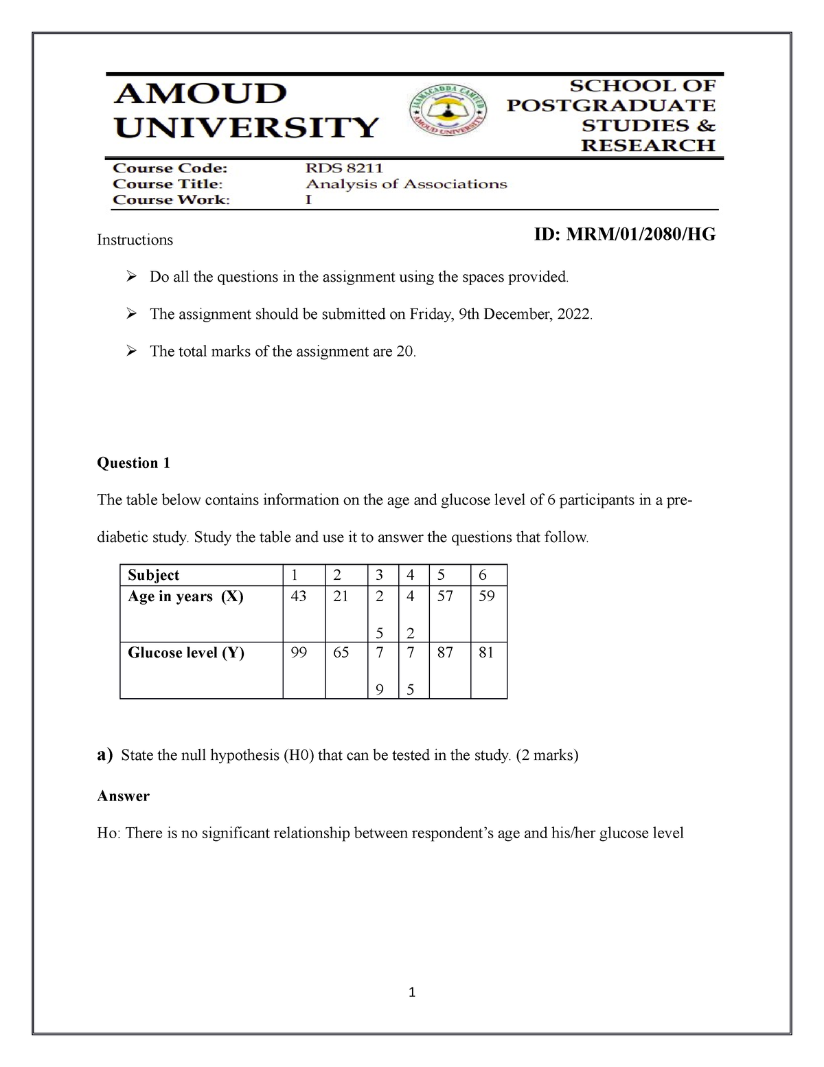 answers to assignment (id 1)