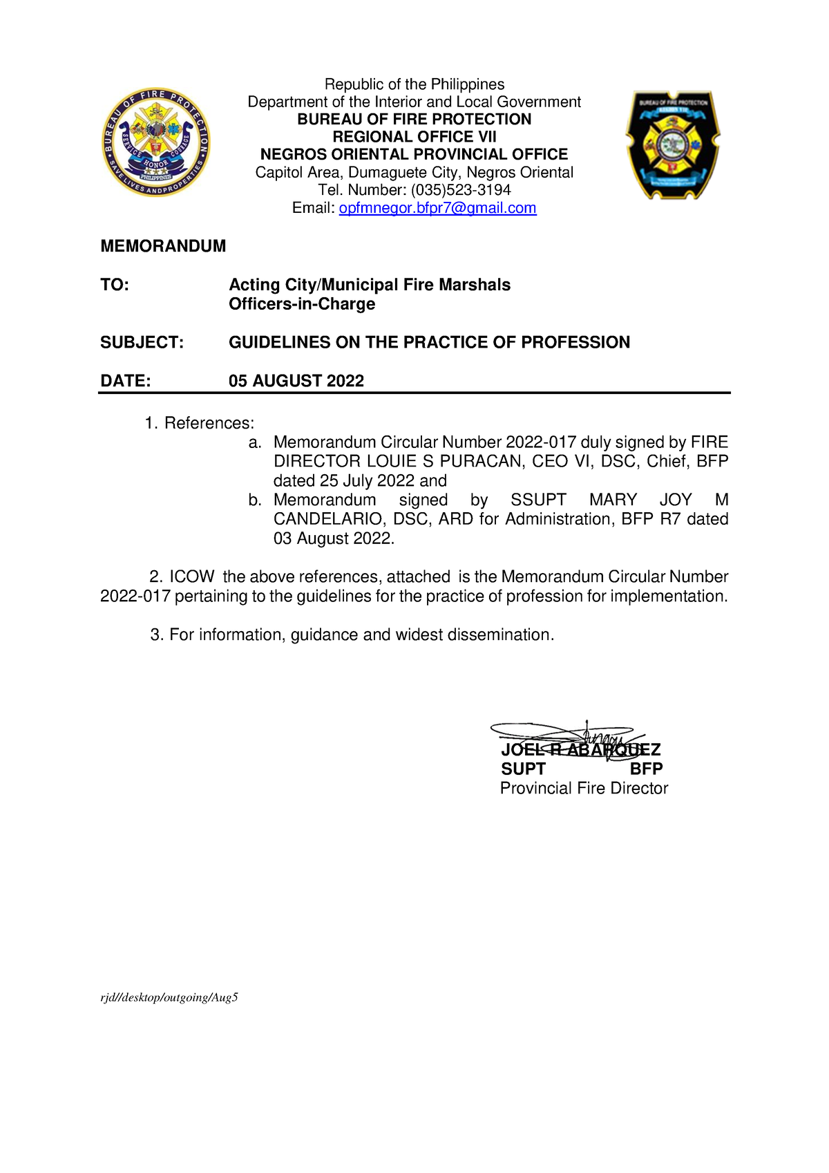 Guidelines on the Practice of Profession - Republic of the Philippines ...