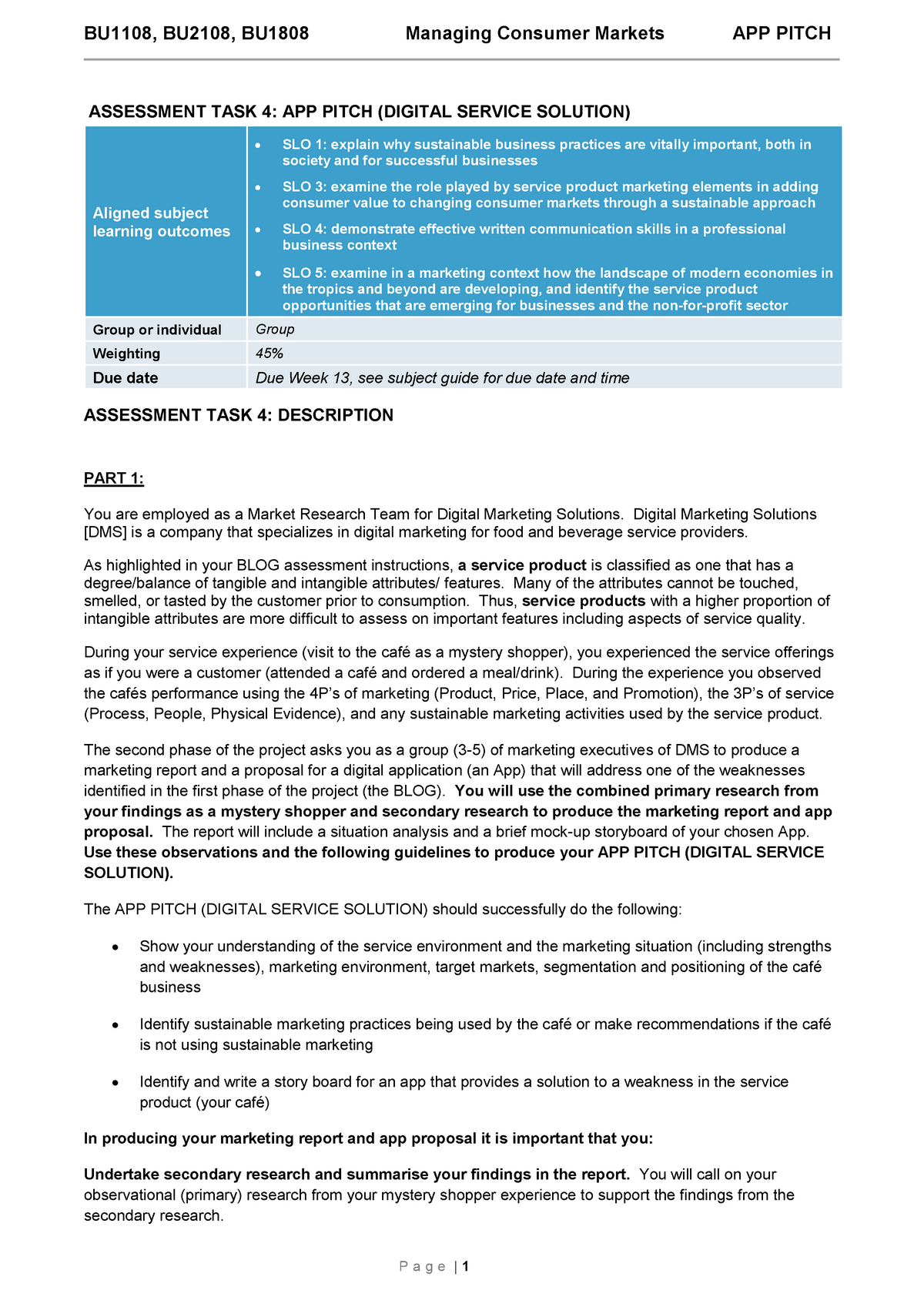 2019 Report APP Assessment TASK Student Version - A SSESSMENT TASK 4 ...