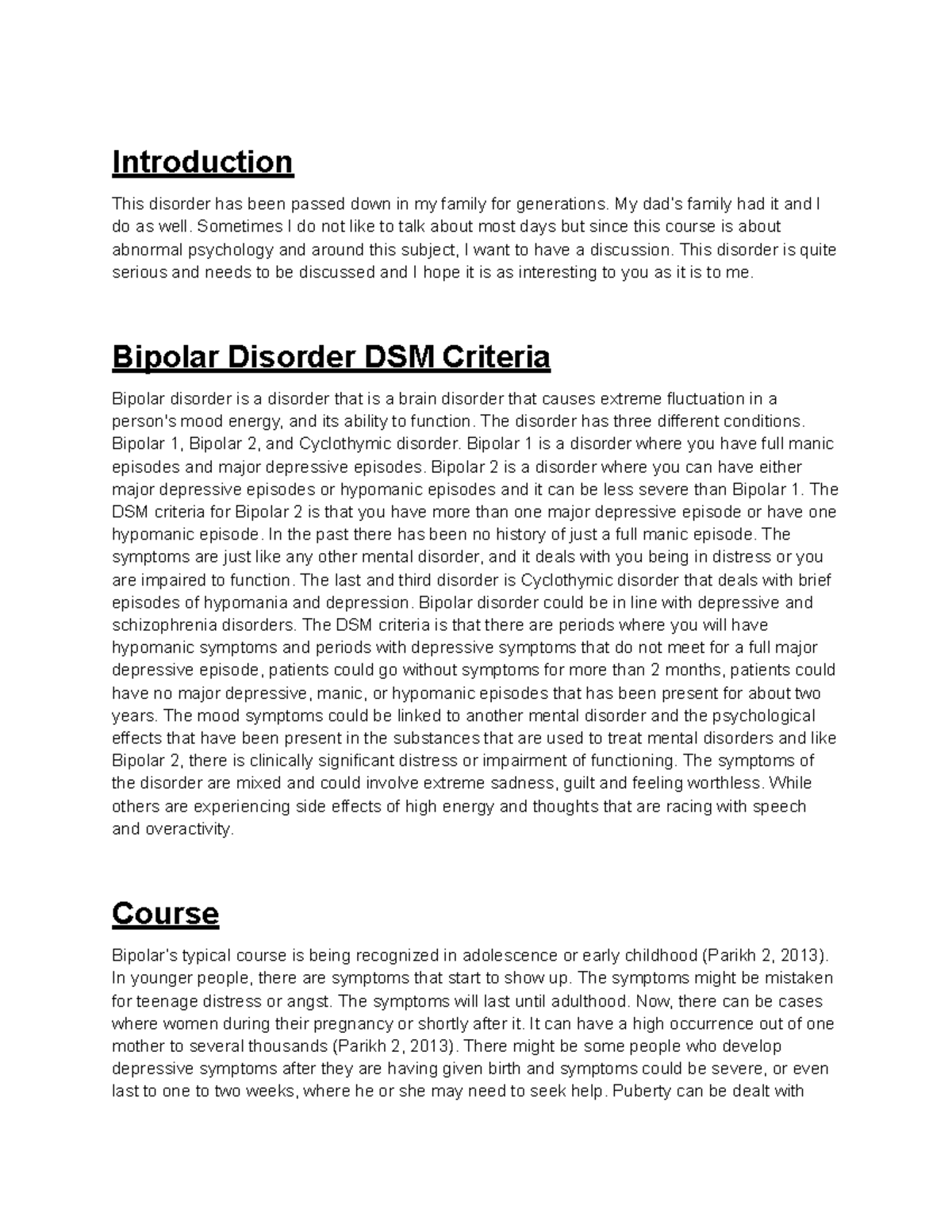 analytical essay on bipolar disorder