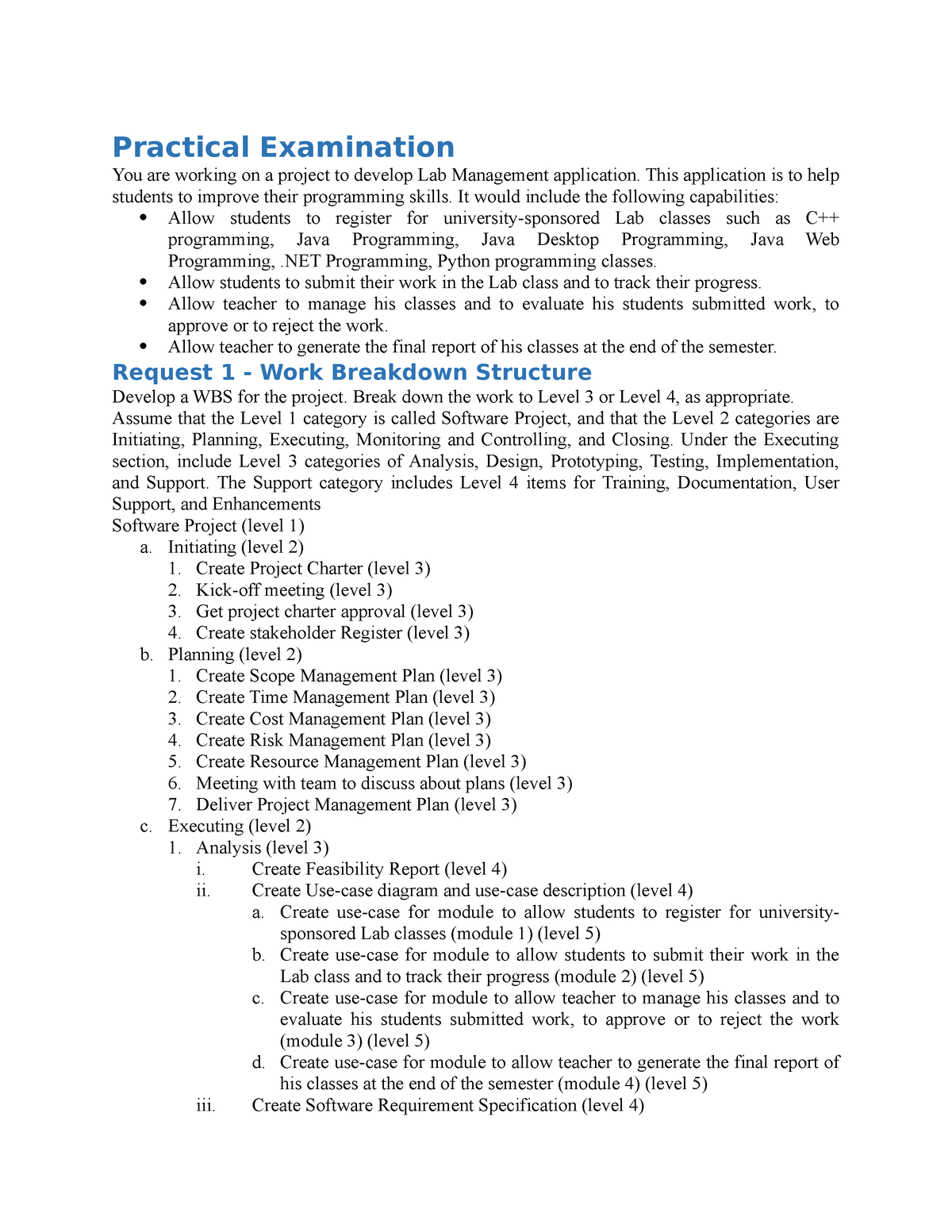 PMG201c-Sample PE Fall2019 - Practical Examination You Are Working On A ...