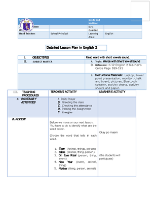 INTERVENTION OF MATH - Worksheet in Mathematics for Grade 2 Lesson 1 2 ...