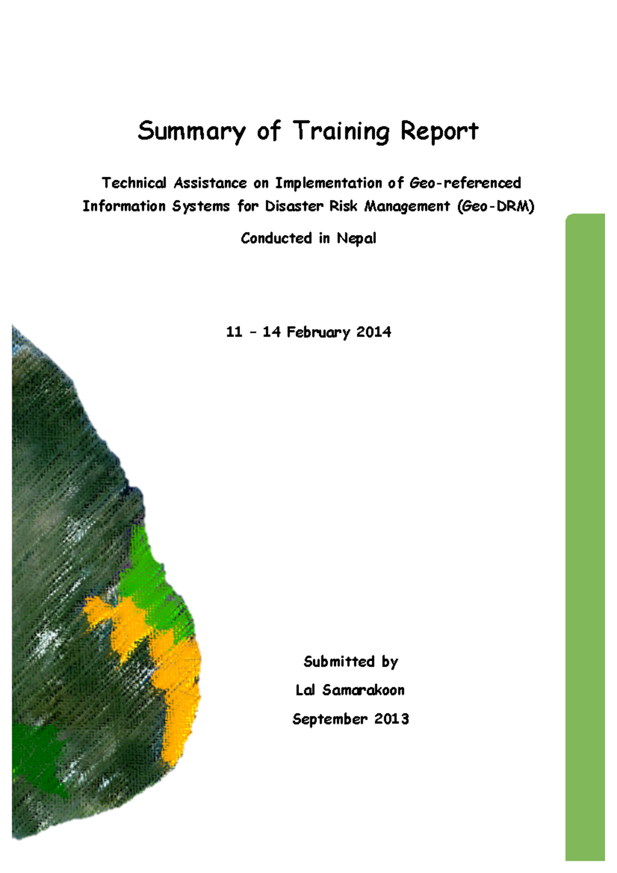 Nepal Training Summary Report Summary Of Training Report Technical