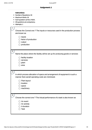 dpu mba assignment answers