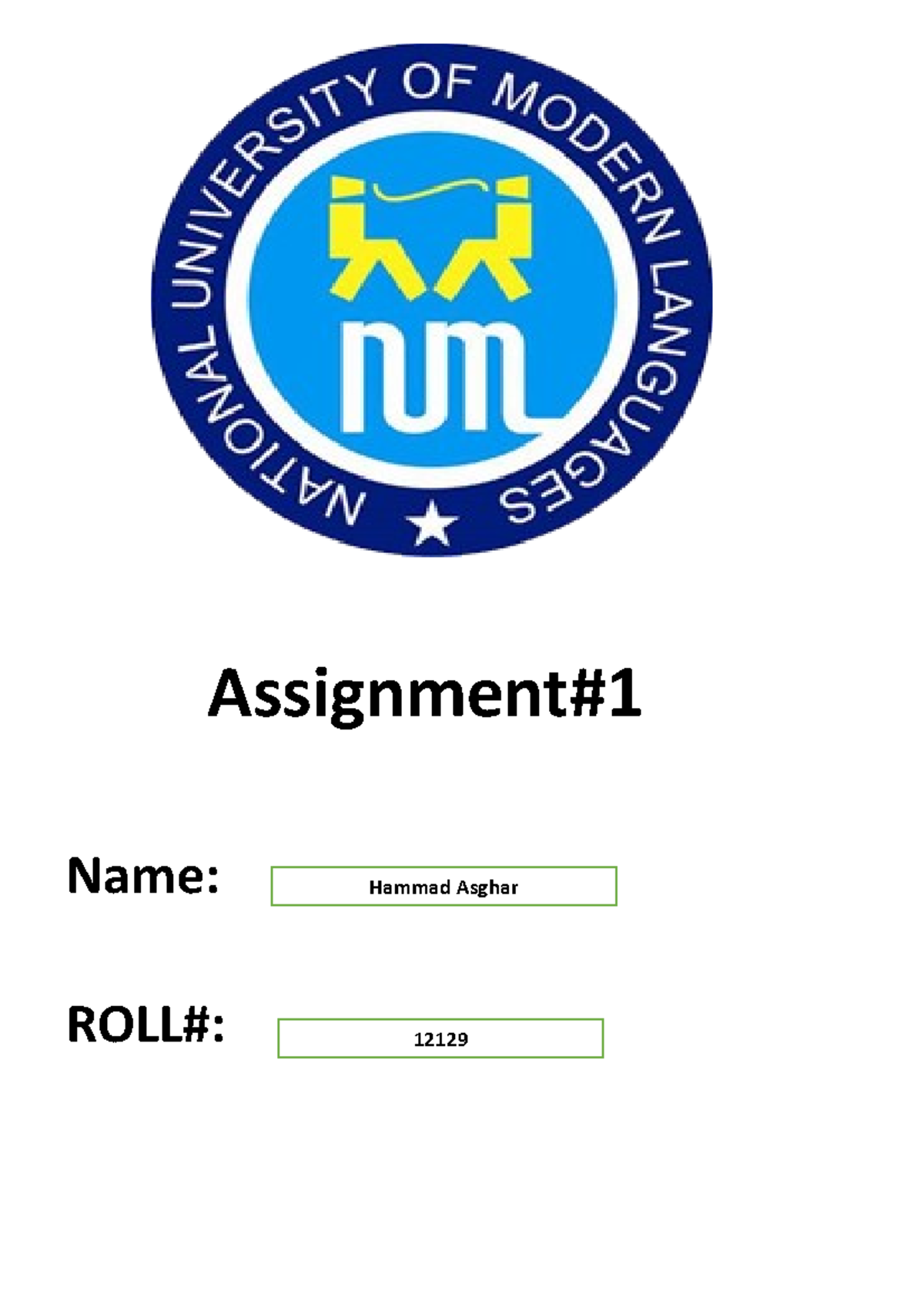 Hammad Asghar 12129 - what are Reports? - Assignment# Name: ROLL ...