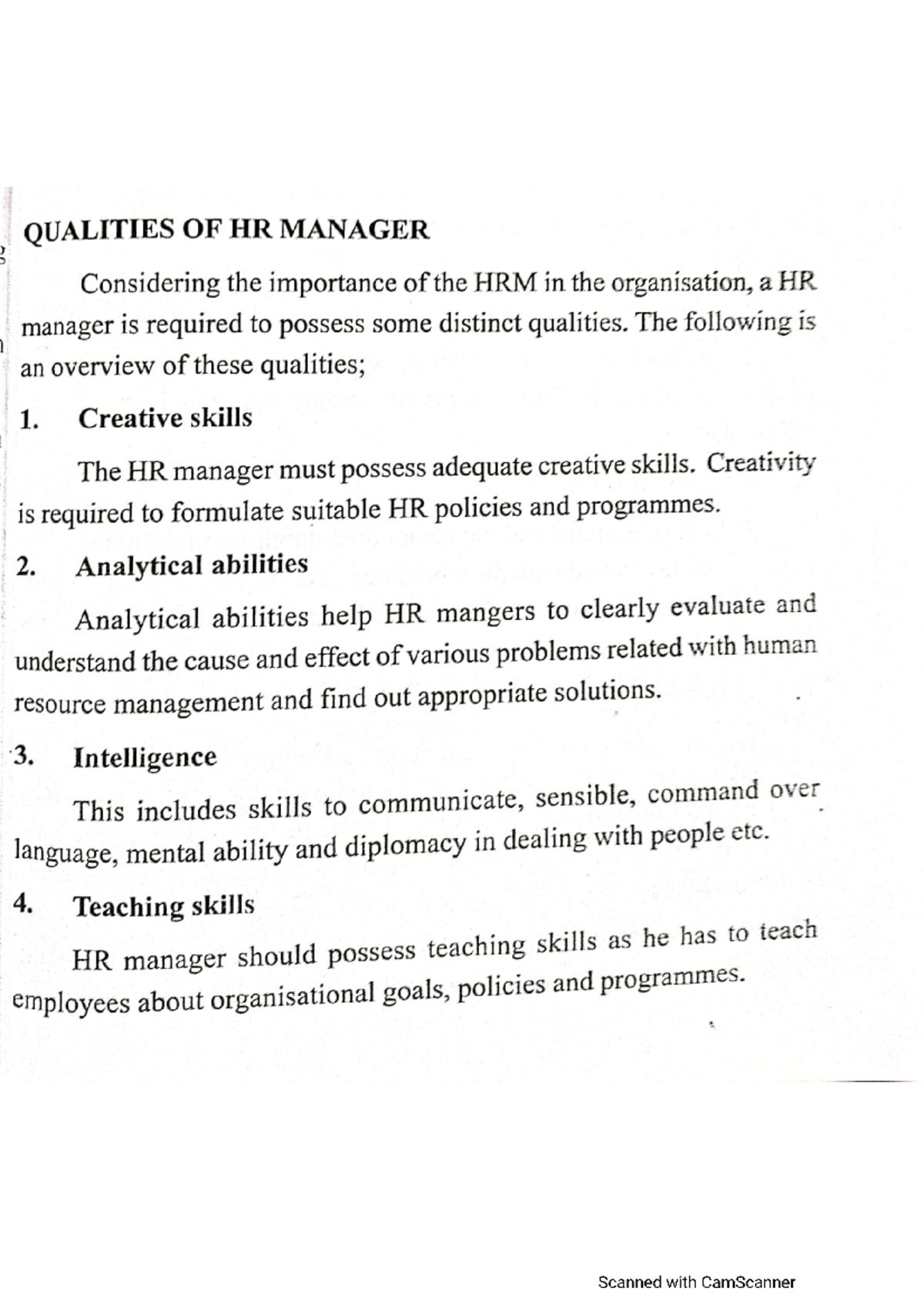 Qualities 14 It's hrm Human Resource Management Studocu