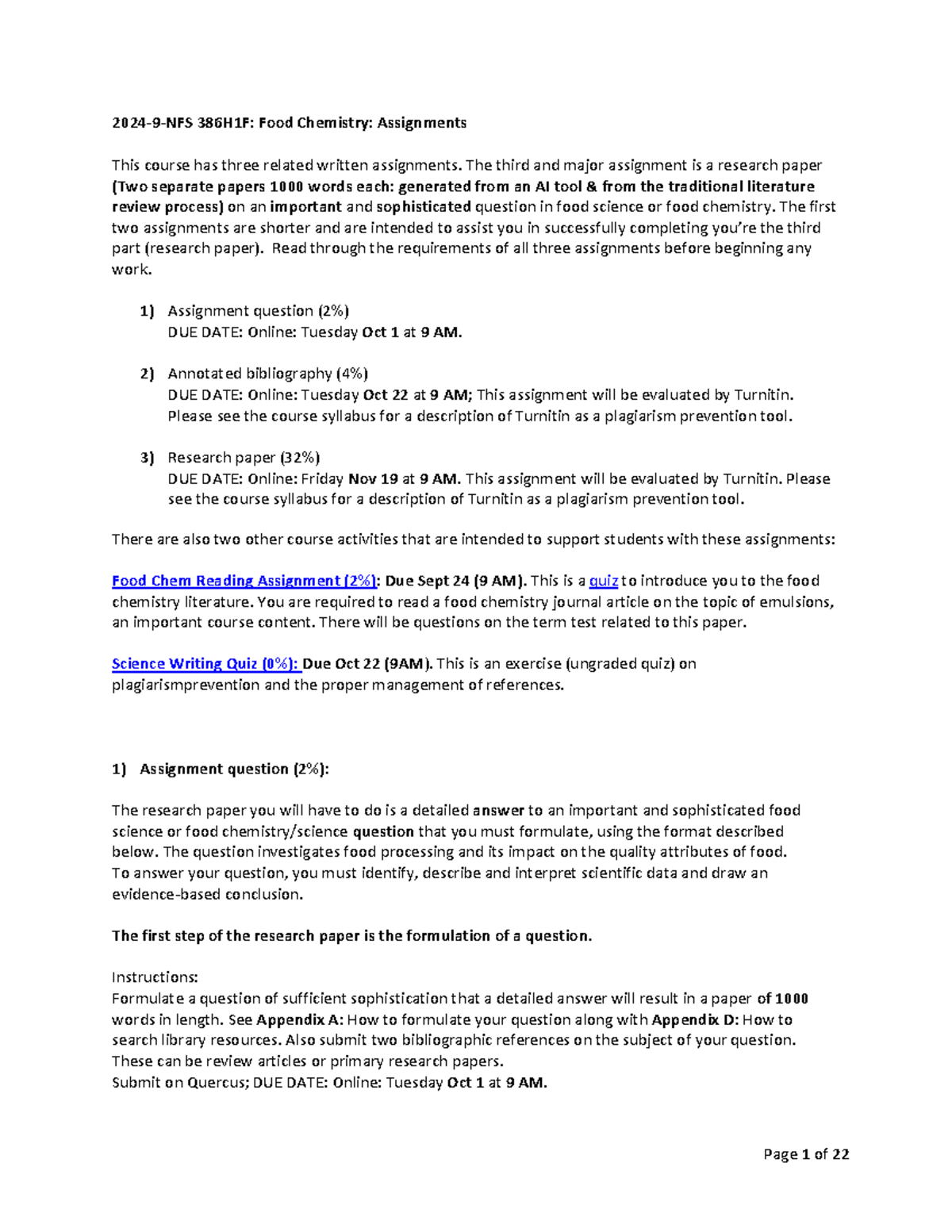 2024-9-NFS386-Assignments final - 2024 - 9 - NFS 386H1F: Food Chemistry ...