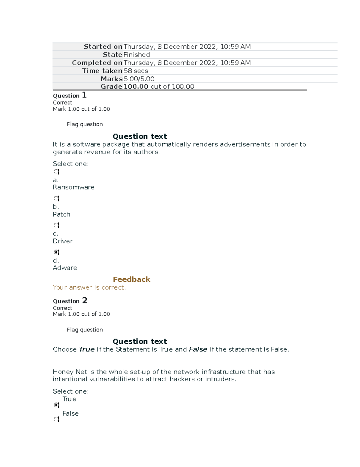 Final Lab Quiz 2 - Copy - GOODS - Started on Thursday, 8 December 2022 ...