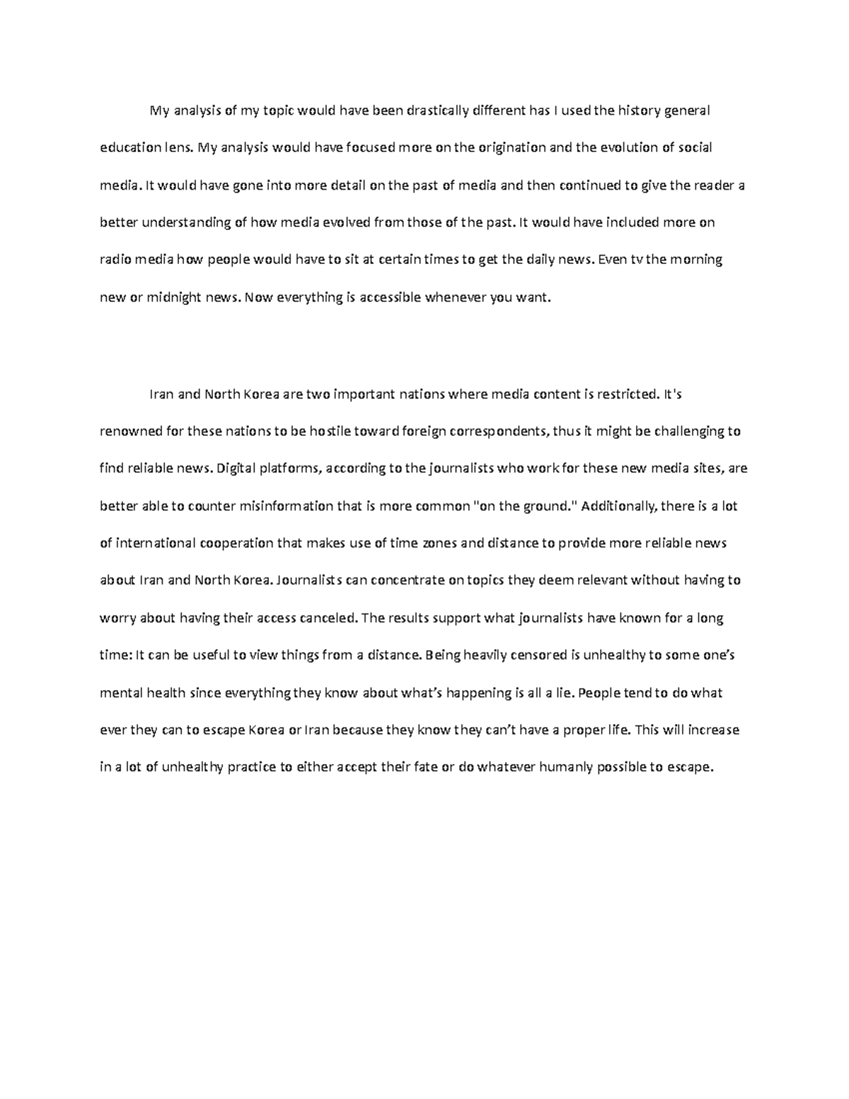Ids 402 6-2 - short paper - My analysis of my topic would have been ...