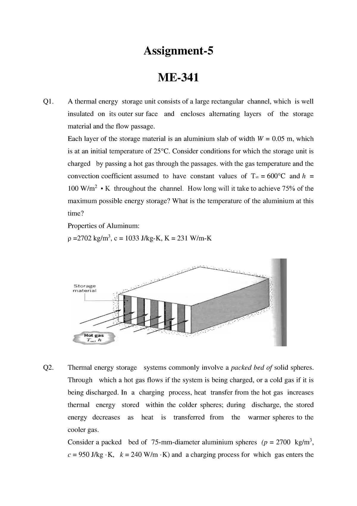 ME341 HW5 - Not Available - Heat And Mass Transfer - IIT Kanpur - Studocu