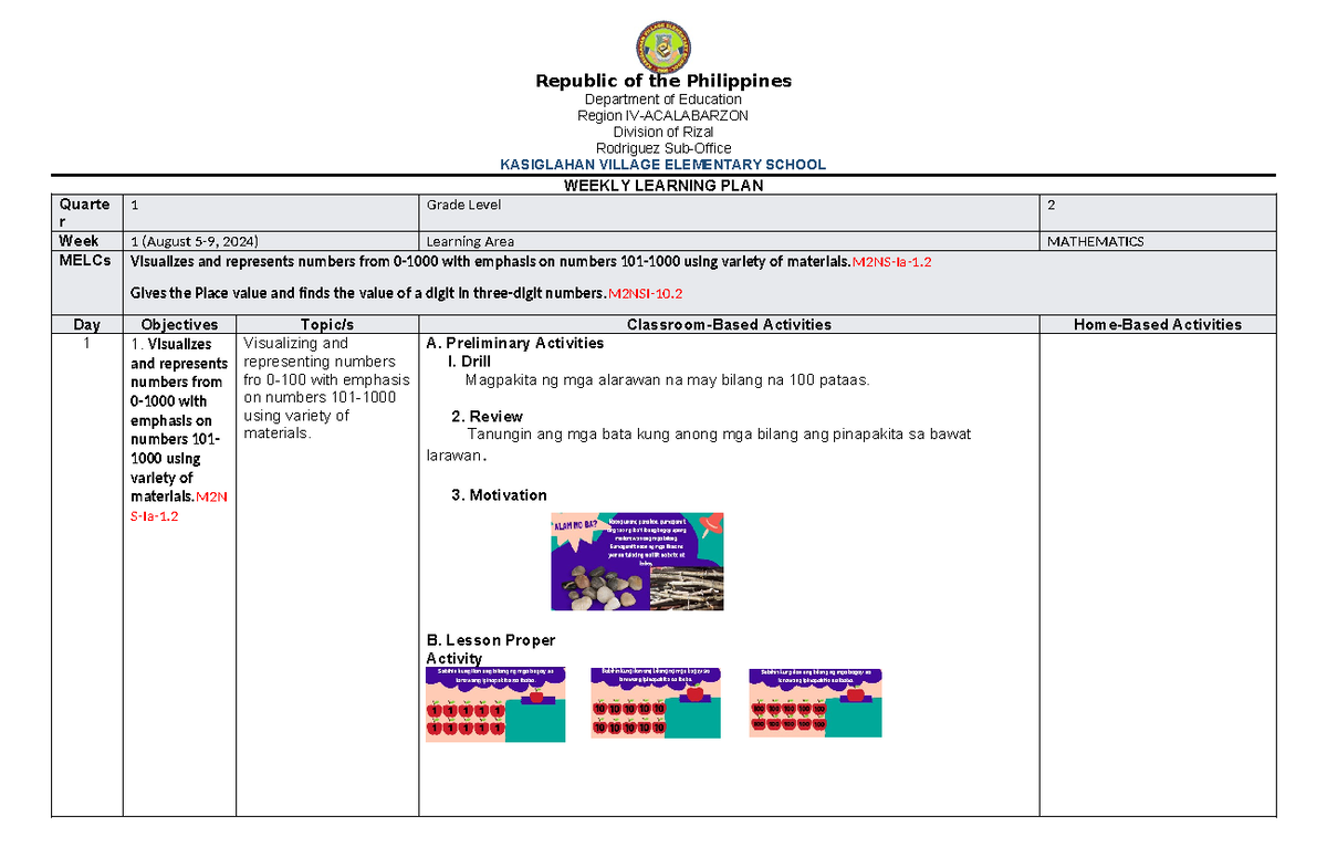 WLP Q1 W1 MATH 2 - This is WLP. Please check - Republic of the ...