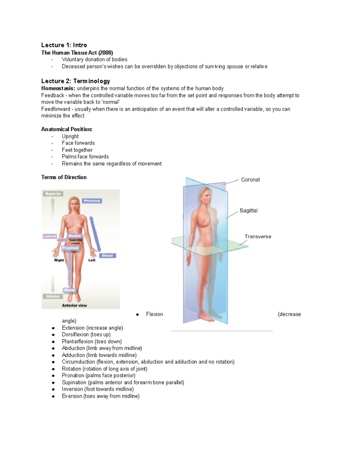 HUBS191 - Module 1 - Lecture 1: Intro The Human Tissue Act (2008 ...