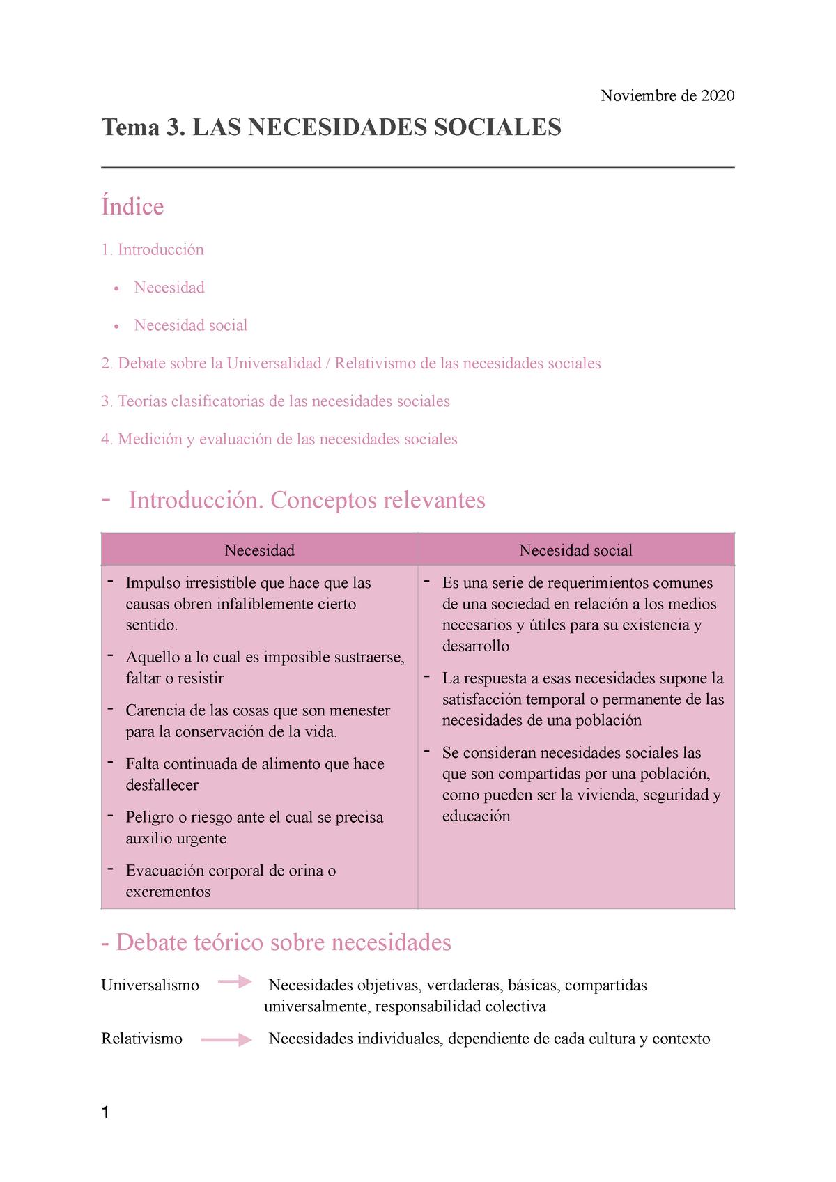 Tema 3 Necesidades Lecture Notes 3 Tema 3 Las Necesidades Sociales Índice Introducción 9877