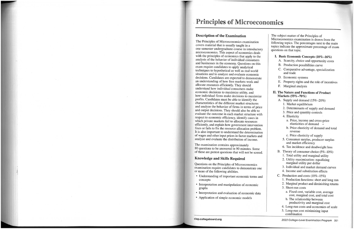 Clep Principles of Microeconomics 2022 - ECO 2023 - Studocu