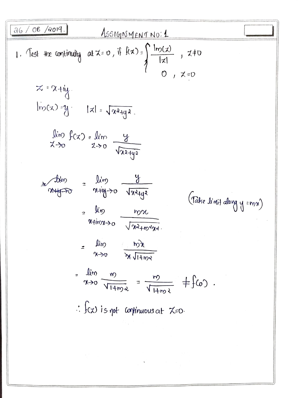 Linear Algebra And Complex Analysis - Module 1 Assignment - A6/ 06 ...