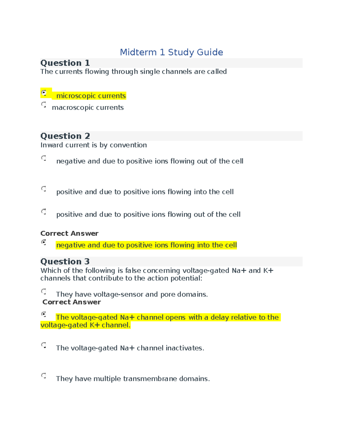 Midterm Study Guide 1 - Midterm 1 Study Guide Question 1 The Currents ...