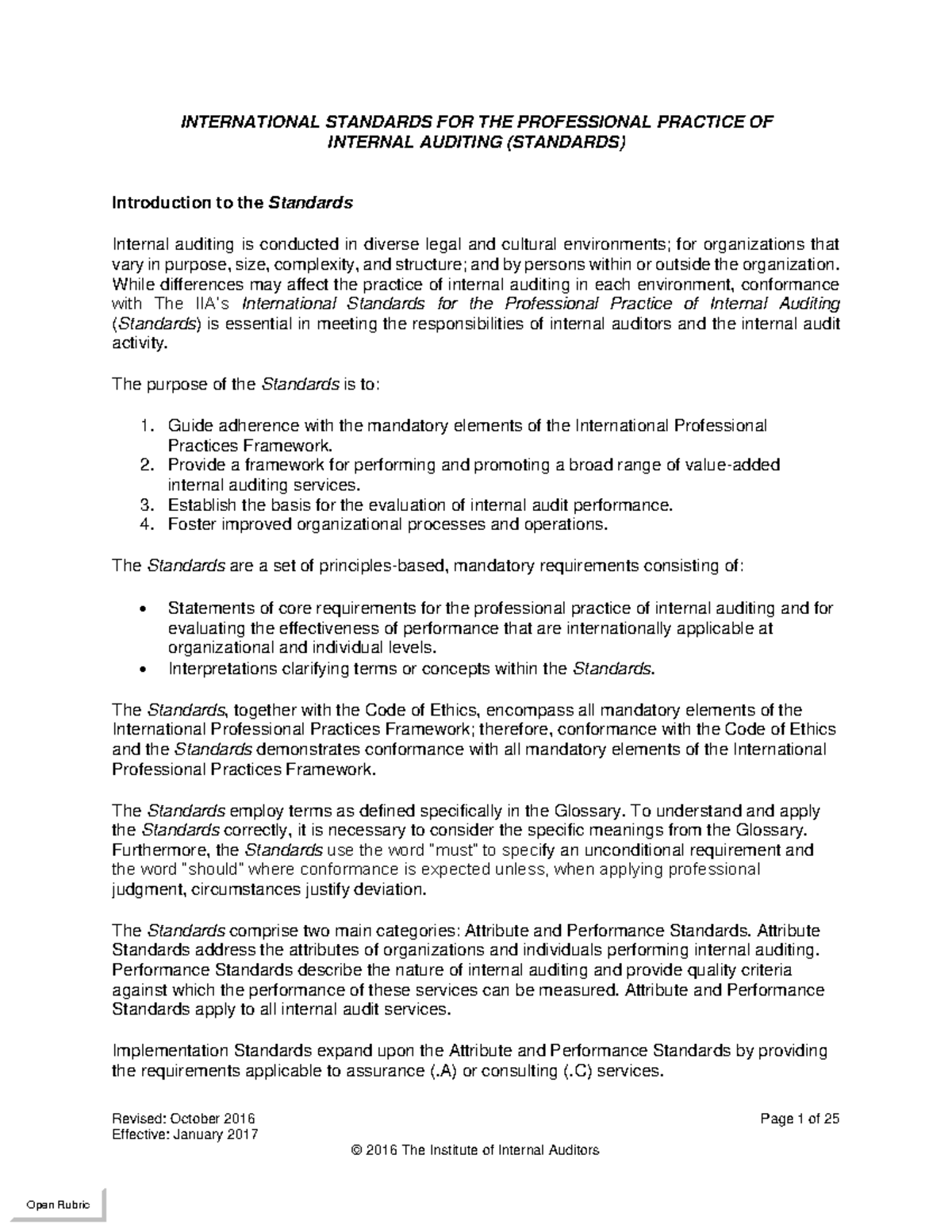 IPPF-Standards-2017 - Revised: October 2016 Page 1 of 25 Effective ...