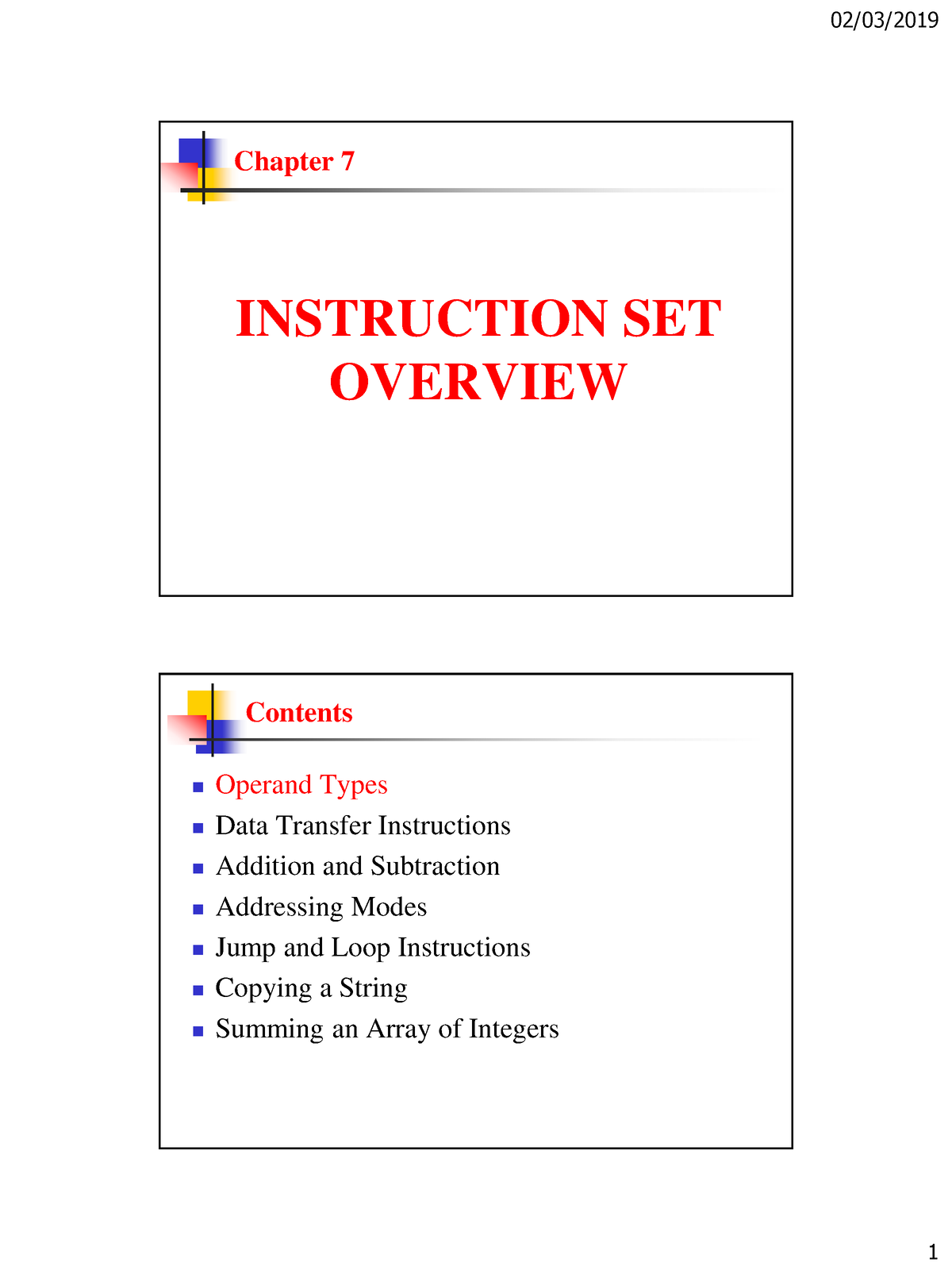 Chapter-7-P1 - Thầy đoan - Chapter 7 INSTRUCTION SET OVERVIEW Contents ...