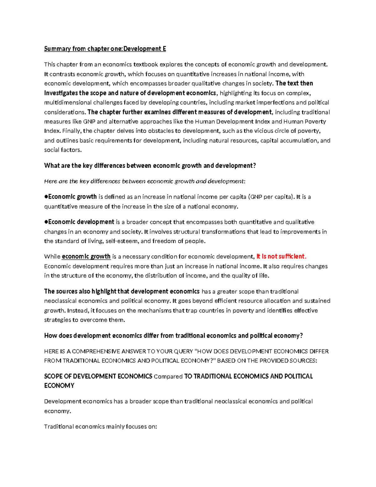 Summary from ch1 dev.t ec - Summary from chapter one:Development E This ...