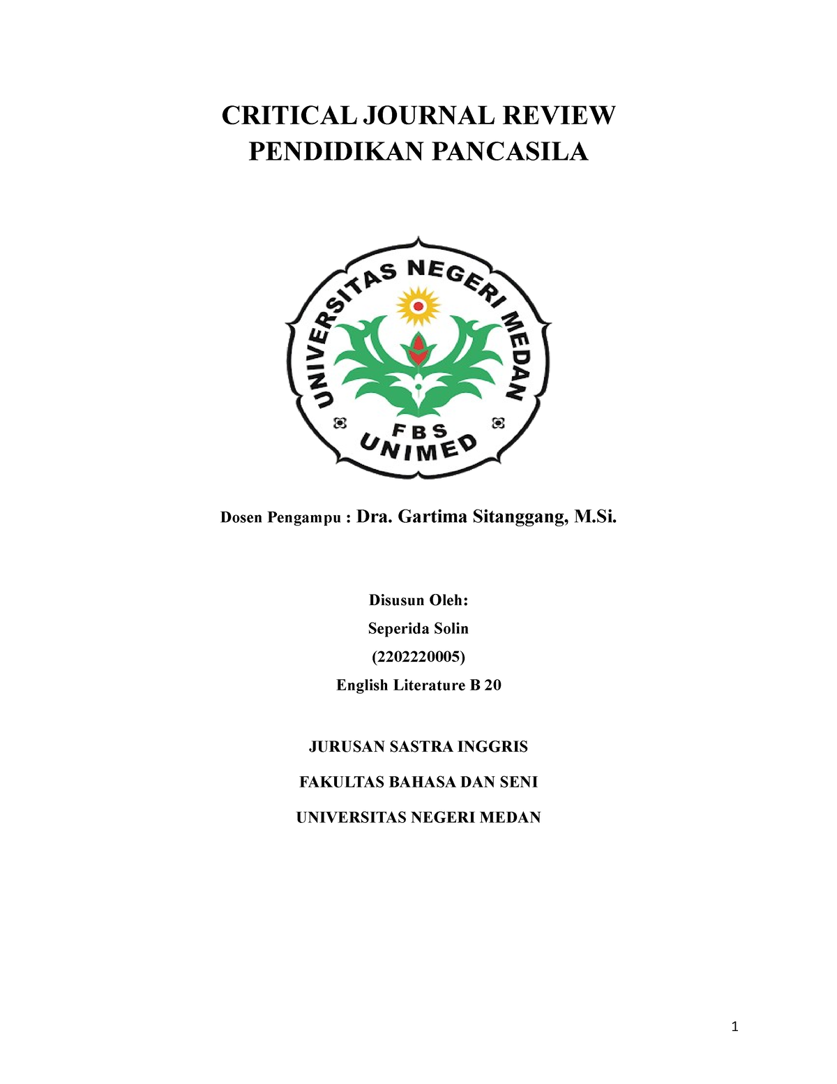 CJR Pancasila - This Is A Summary Of The Journal Then A Comparison Of ...