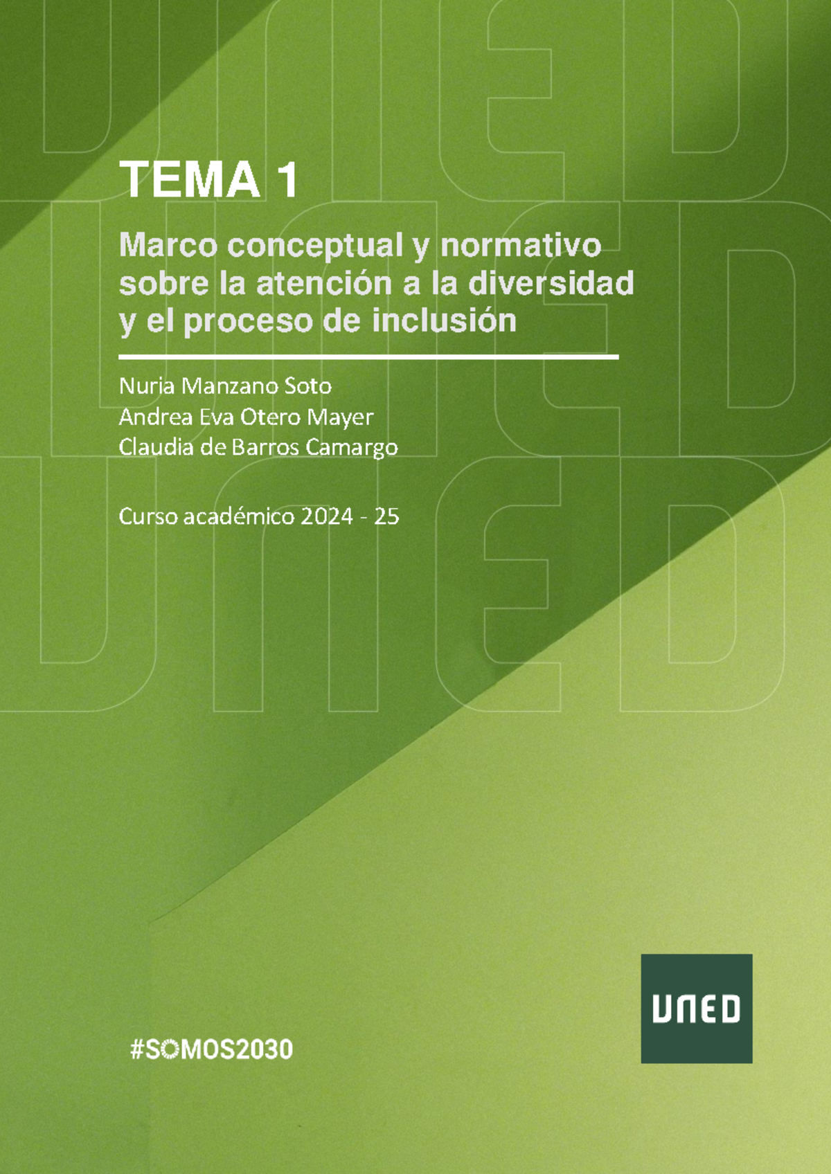 Tema 1 completo 2024-25 - TEMA 1 Marco conceptual y normativo sobre la ...