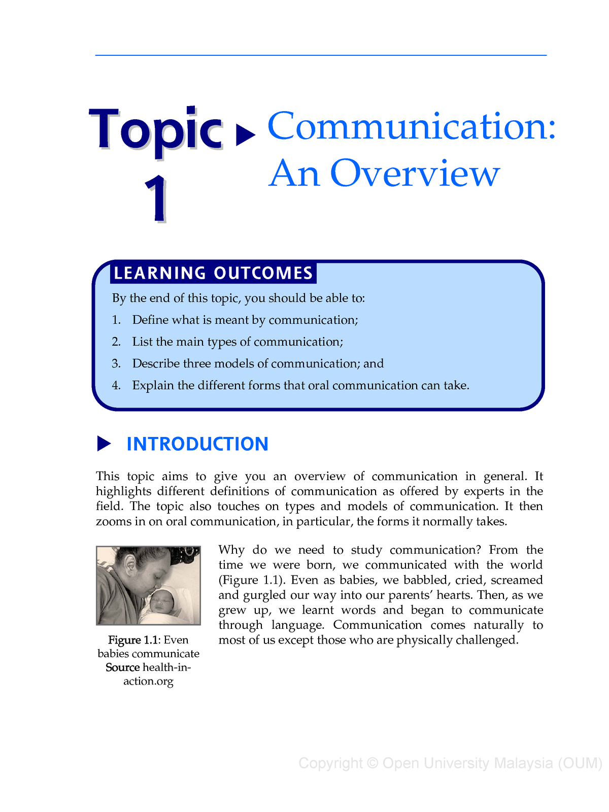 OUMH1303 Topic 1 - TTooppiicc X 11 Communication: An Overview X ...