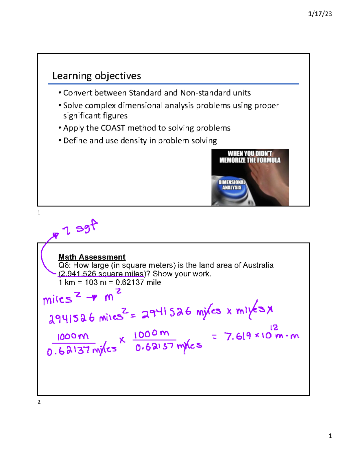 Chem Lesson 3 Lecture Notes Learning objectives Convert between