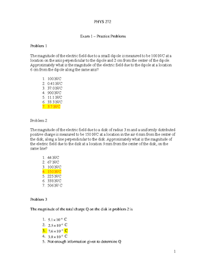 PHYS 272 Exam 2 Book Notes - Za Me Not Onequationsheet HAPTER 17 ...